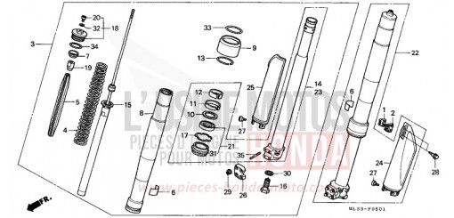 FRONT FORK (CR500RM) CR500RM de 1991